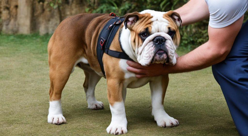 How do you pick up a bulldog?