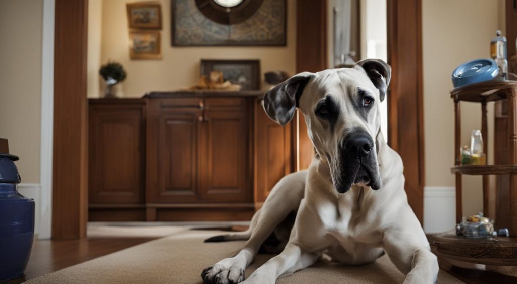 How long can Great Danes be left alone?